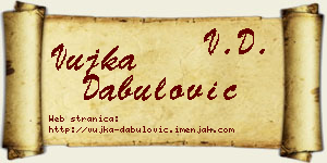 Vujka Dabulović vizit kartica